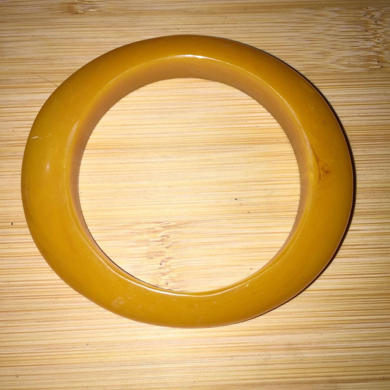 Vintage Bangle Bracelet Acrylic Solid Chunky Mustard Yellow Y2K Statement