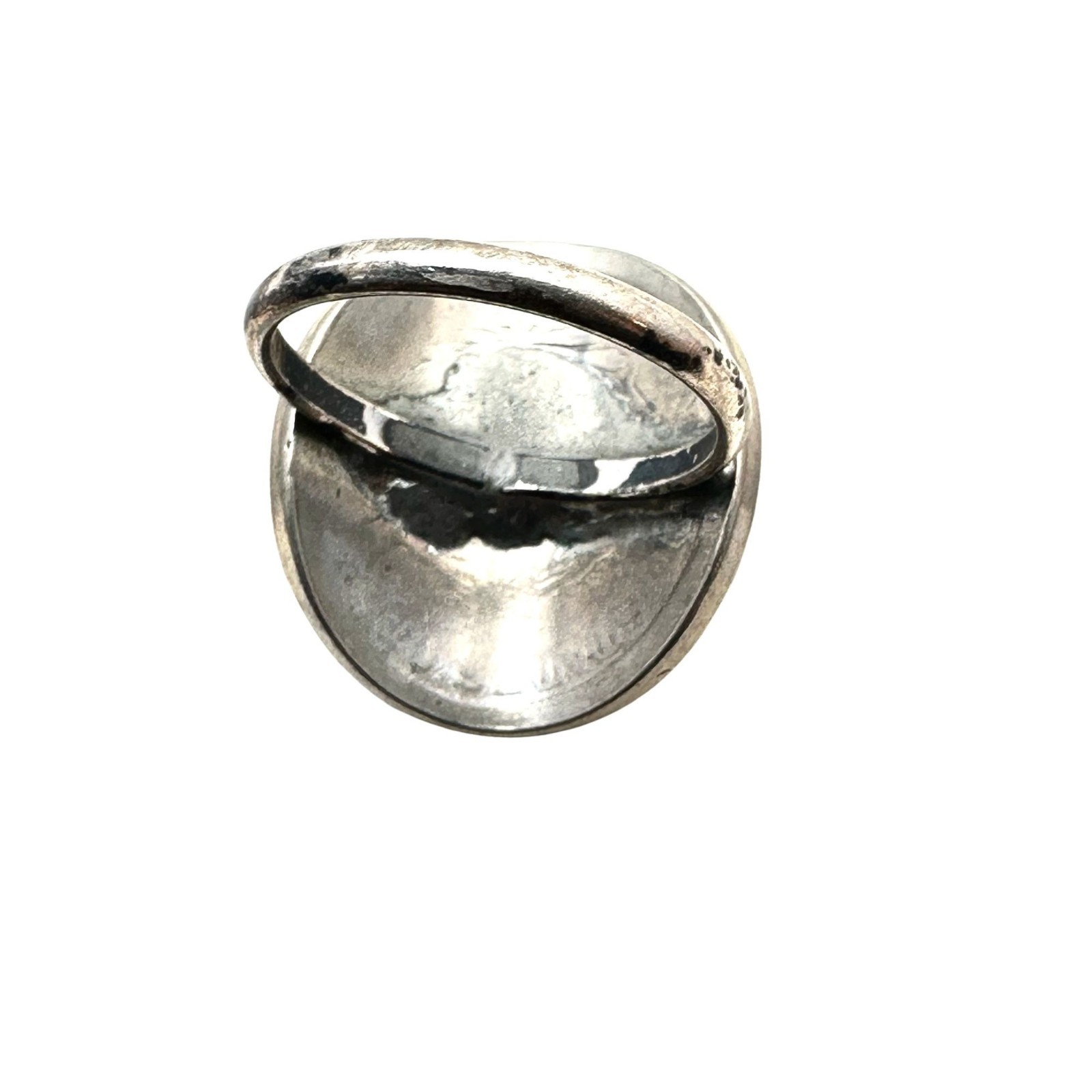 Vintage Buffalo Indian Head Nickel Coin Sterling silver Band Ring 5