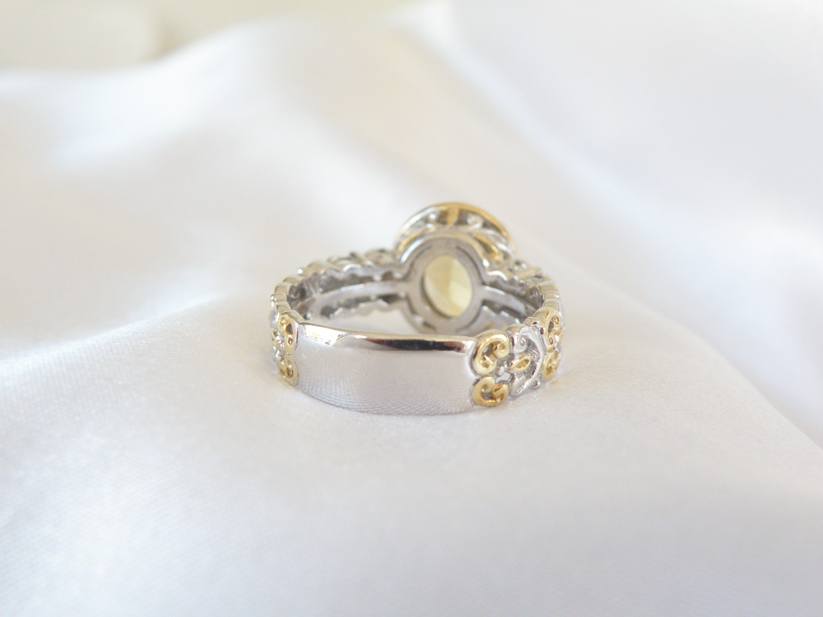 Gems En Vogue Sterling Silver 925 Golden Yellow Beryl Ring Size 7