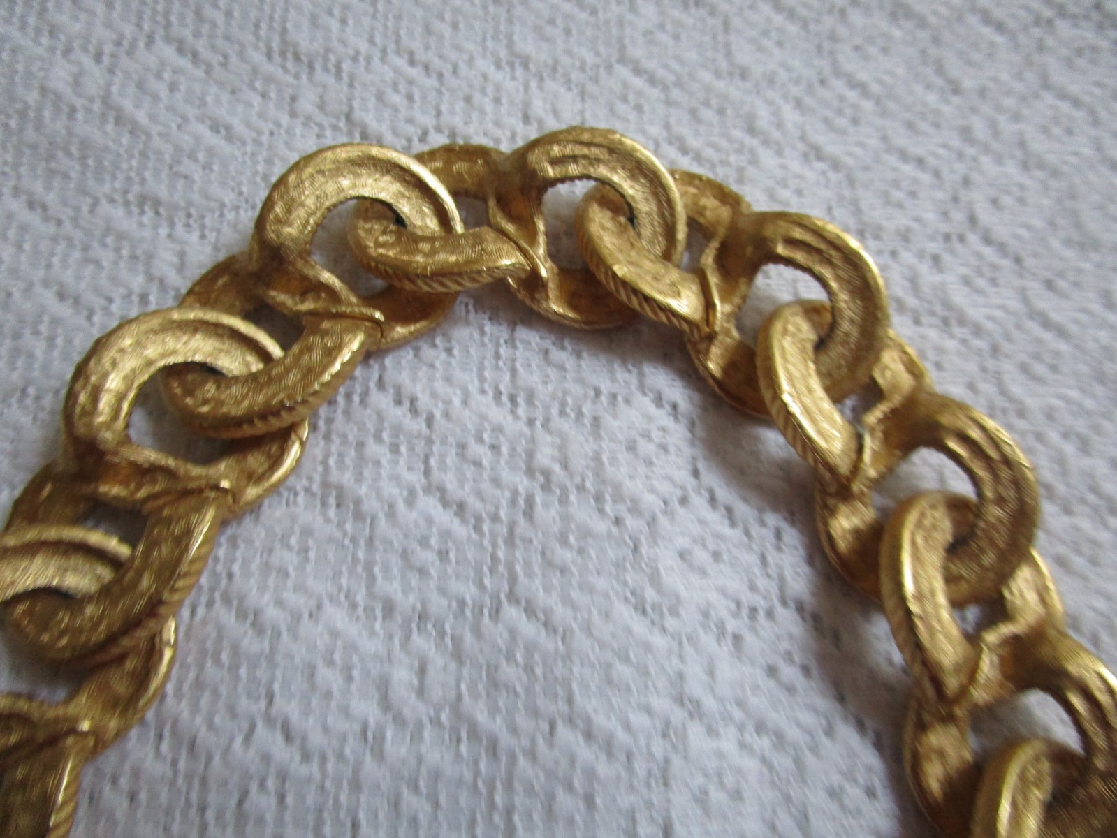 Vintage Anne Klein Necklace Chunky Texture Double Rope Link Signed 18” L XLNT