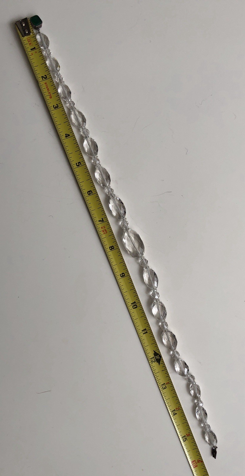 Vintage Faceted Rock Crystal `16” Necklace Graduated, W. Germany, Sterling Clasp