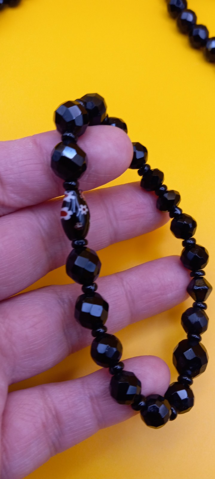 Vintage Black Faceted Crystal Glass Small Jewelry Lot