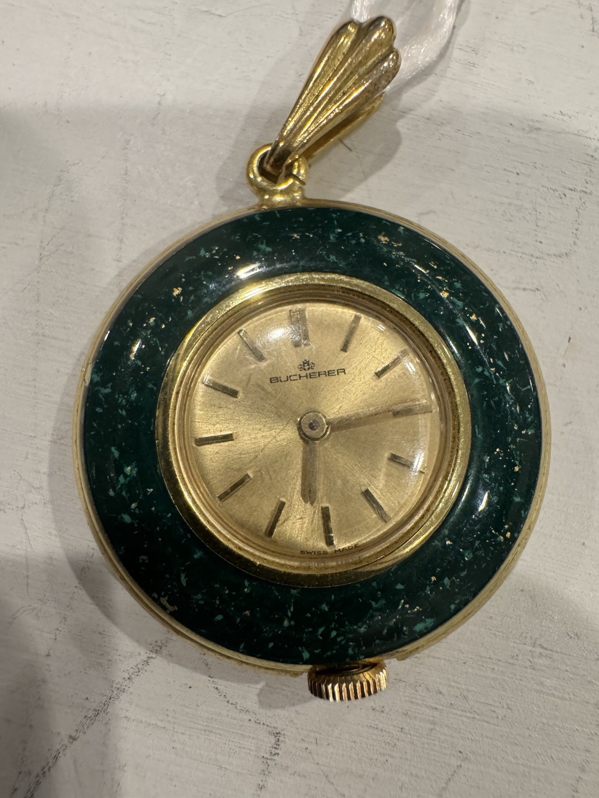 Vintage Bucherer Enamel Pendant Watch- Manual Wind Working