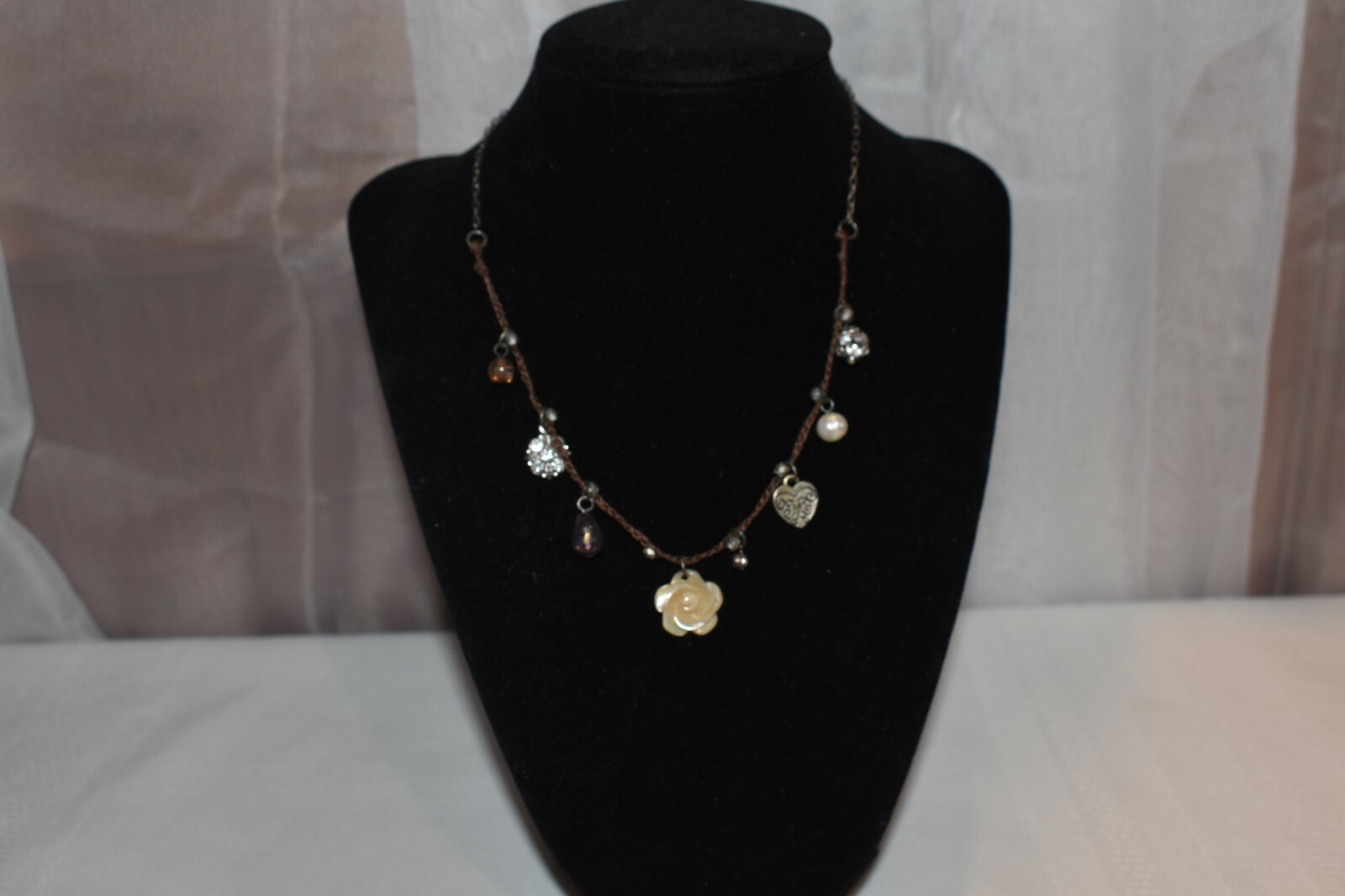 American Eagle Outfitters 16 Inch Necklace with Flowers and Hearts