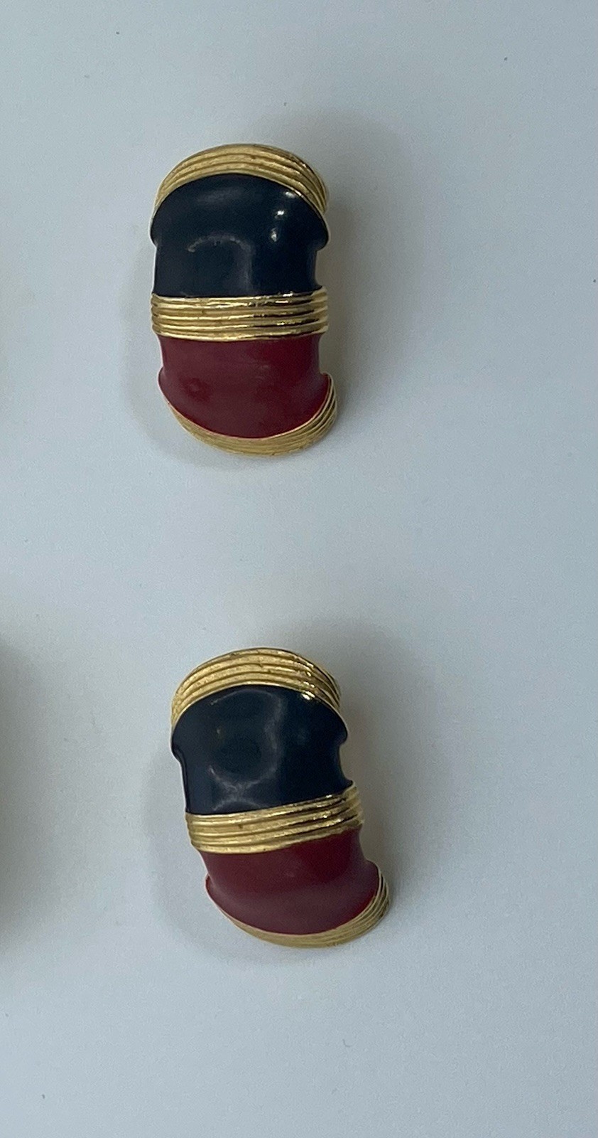 Gay Boyer Gold Tone Vintage Clip-On Earrings Set Of Two