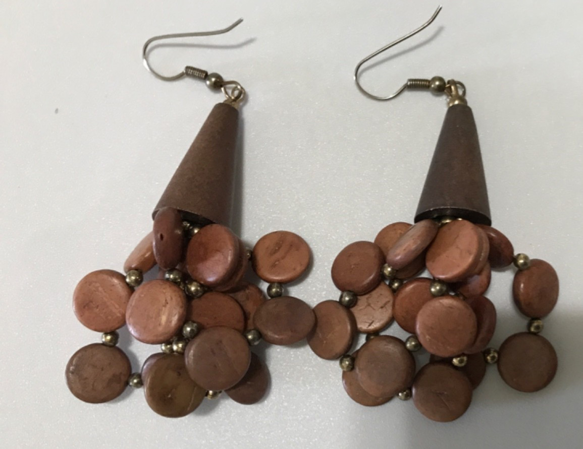 Vintage Unique MOD BOHO Wood Jewelry Necklace,Bracelets ,Earrings, Pins Lot