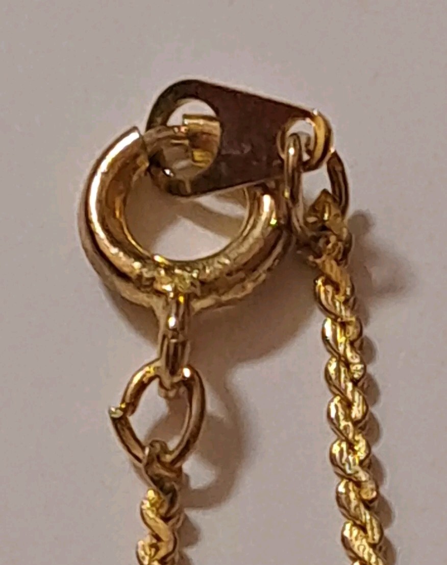 Amethyst Pendent Necklace 18g 25.25mm X 35.35mm & 18″ Gold Tone Rope Chain