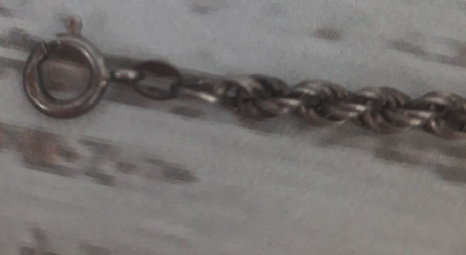Rope Chain Twisted Silver Tone Vintage Princess Length 19 3/4″