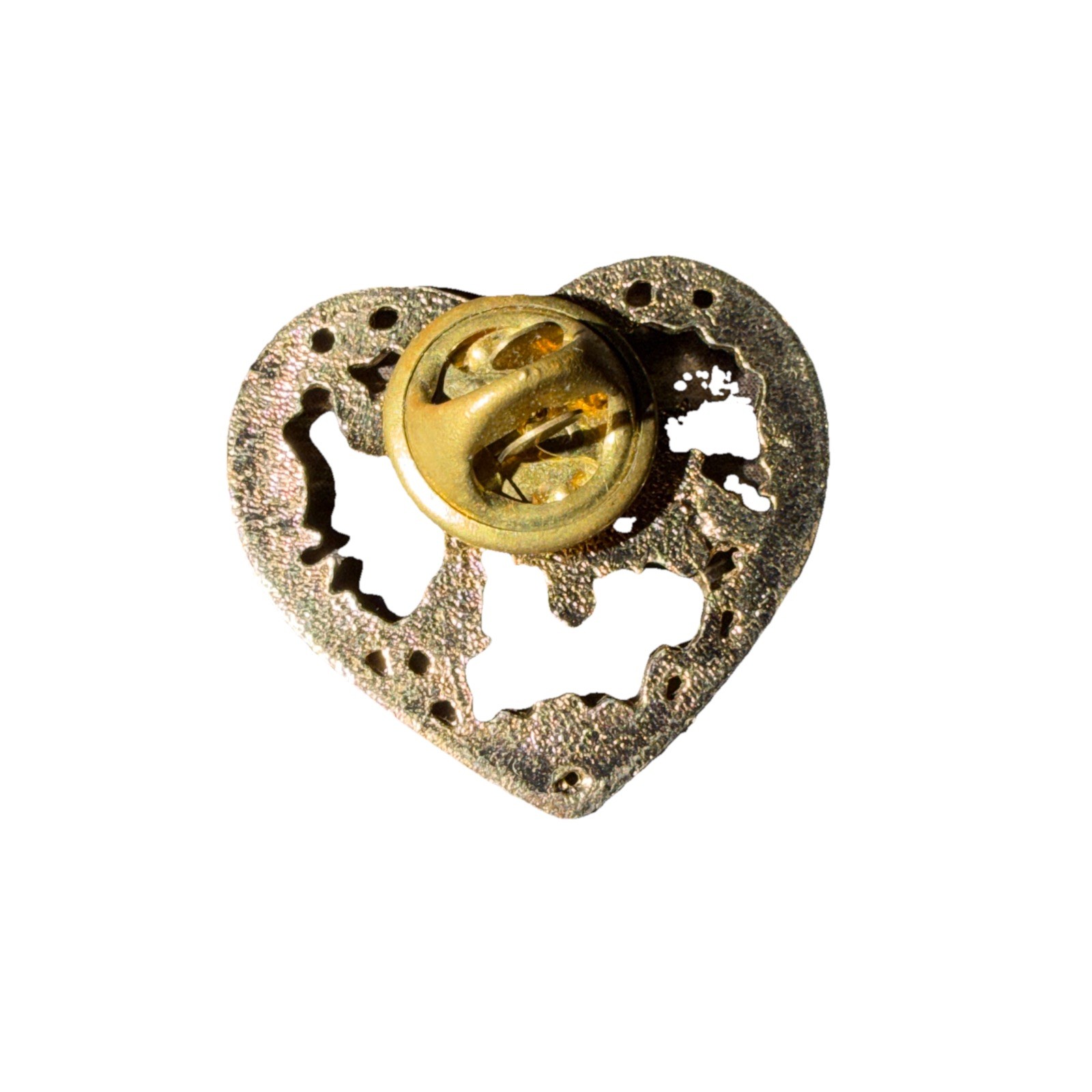 Vintage Heart With Flowers Pin