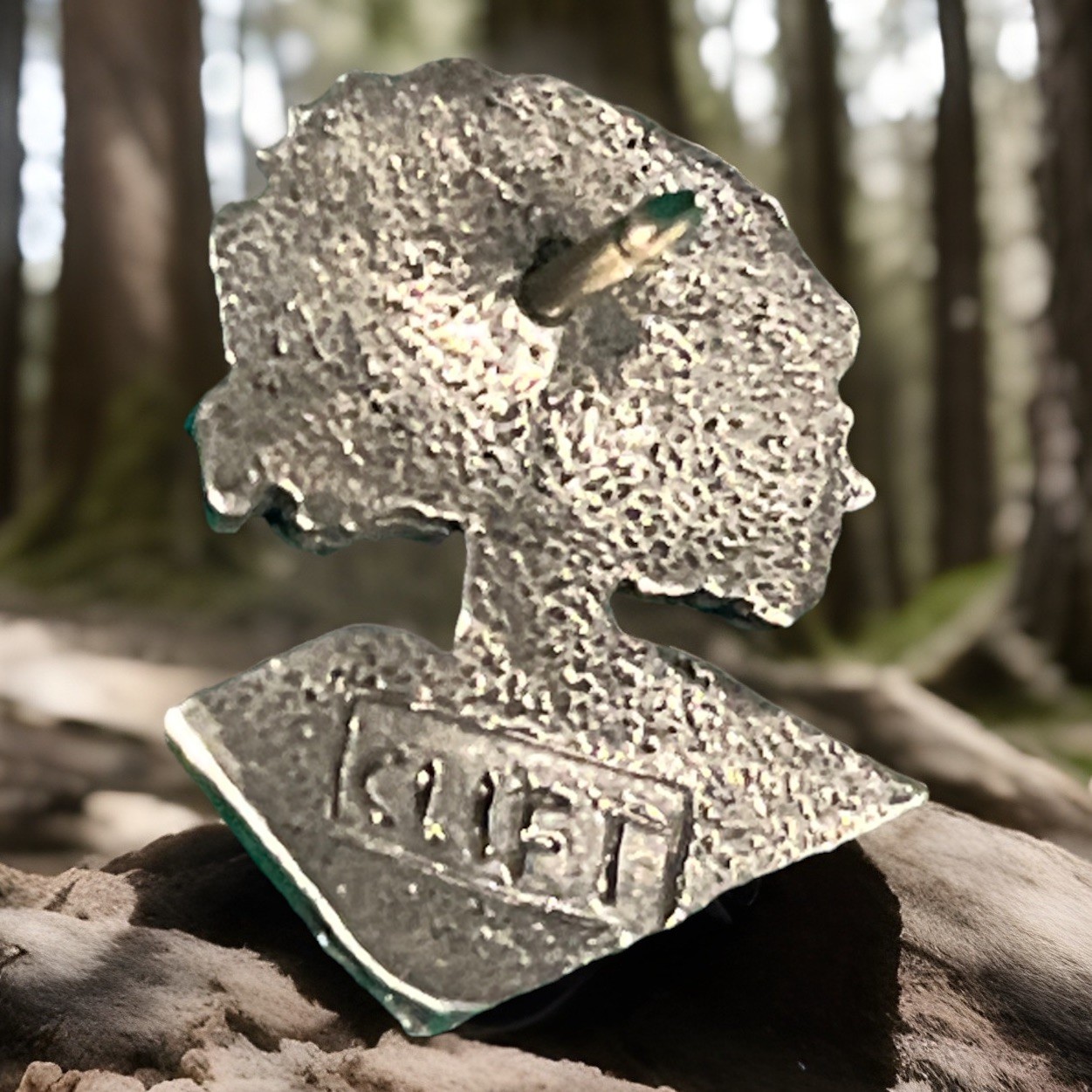 Vintage CLIFT Figural Pewter Tree Lapel Pin 0.75″ I12