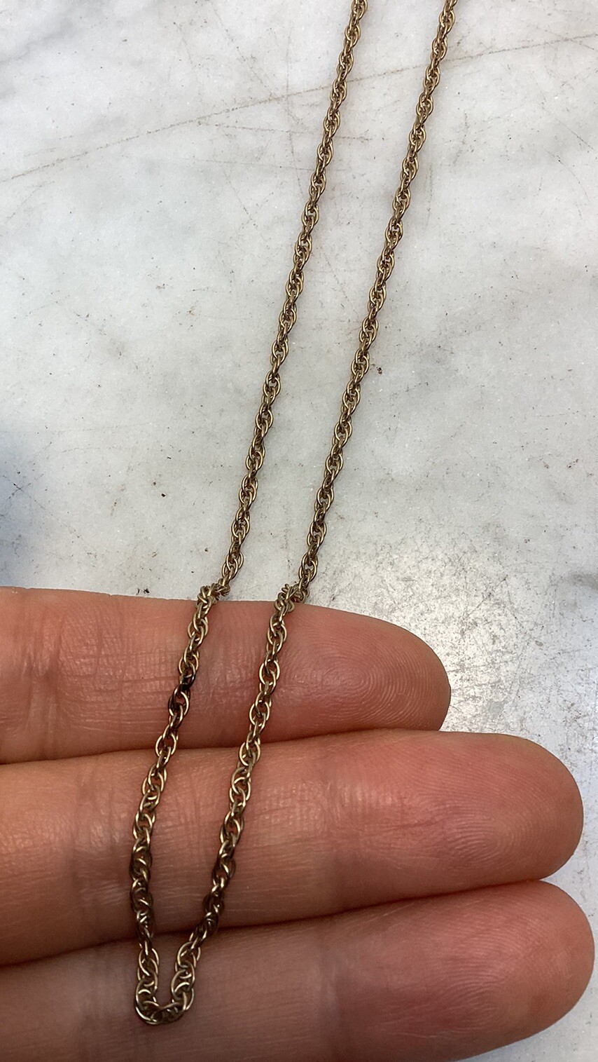 Vintage CA CO Gold Filled Rope Chain Necklace 24” Long