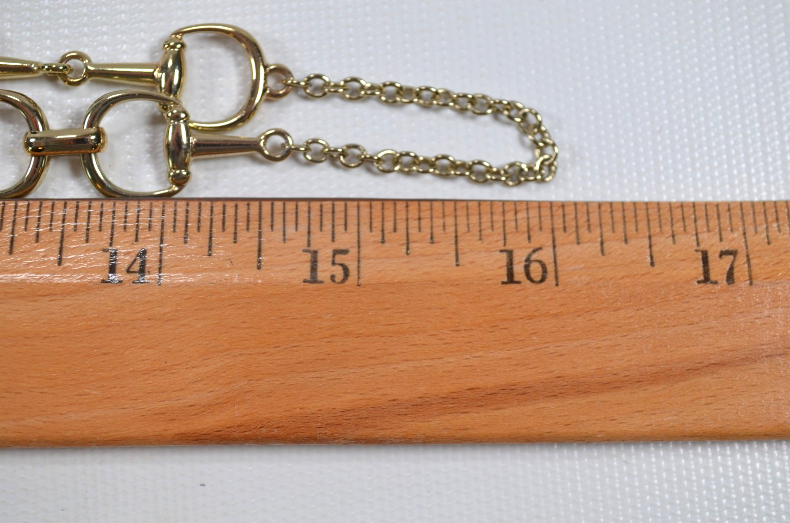 Gold Tone Link Necklace with Large Gold Tone Connecters 32″ No Clasp