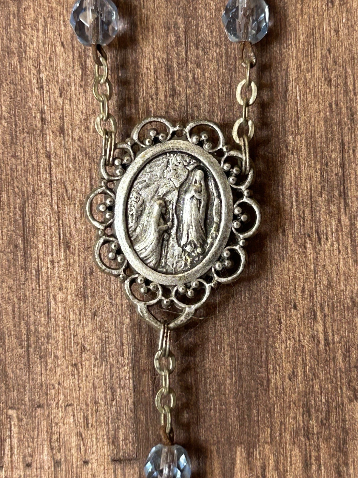 VINTAGE ROSARY BEADS CROSS CRUCIFIX INRI ITALIAN 21” LONG