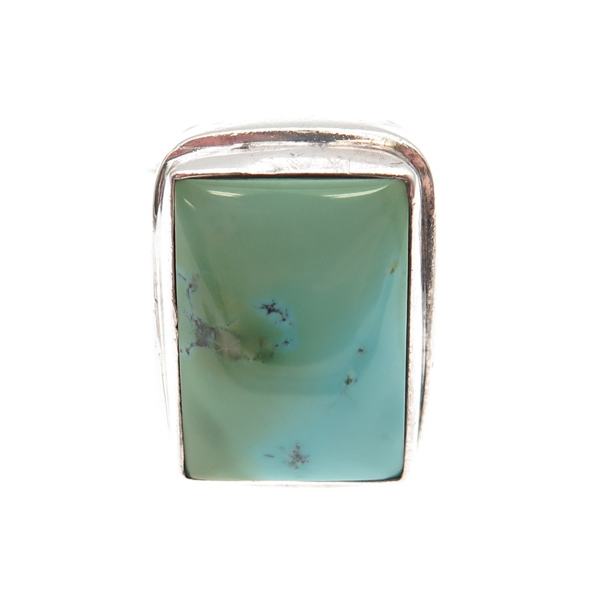 Kit Heath 925 Sterling Silver Vintage Real Turquoise Modernist Ring Size 7.5