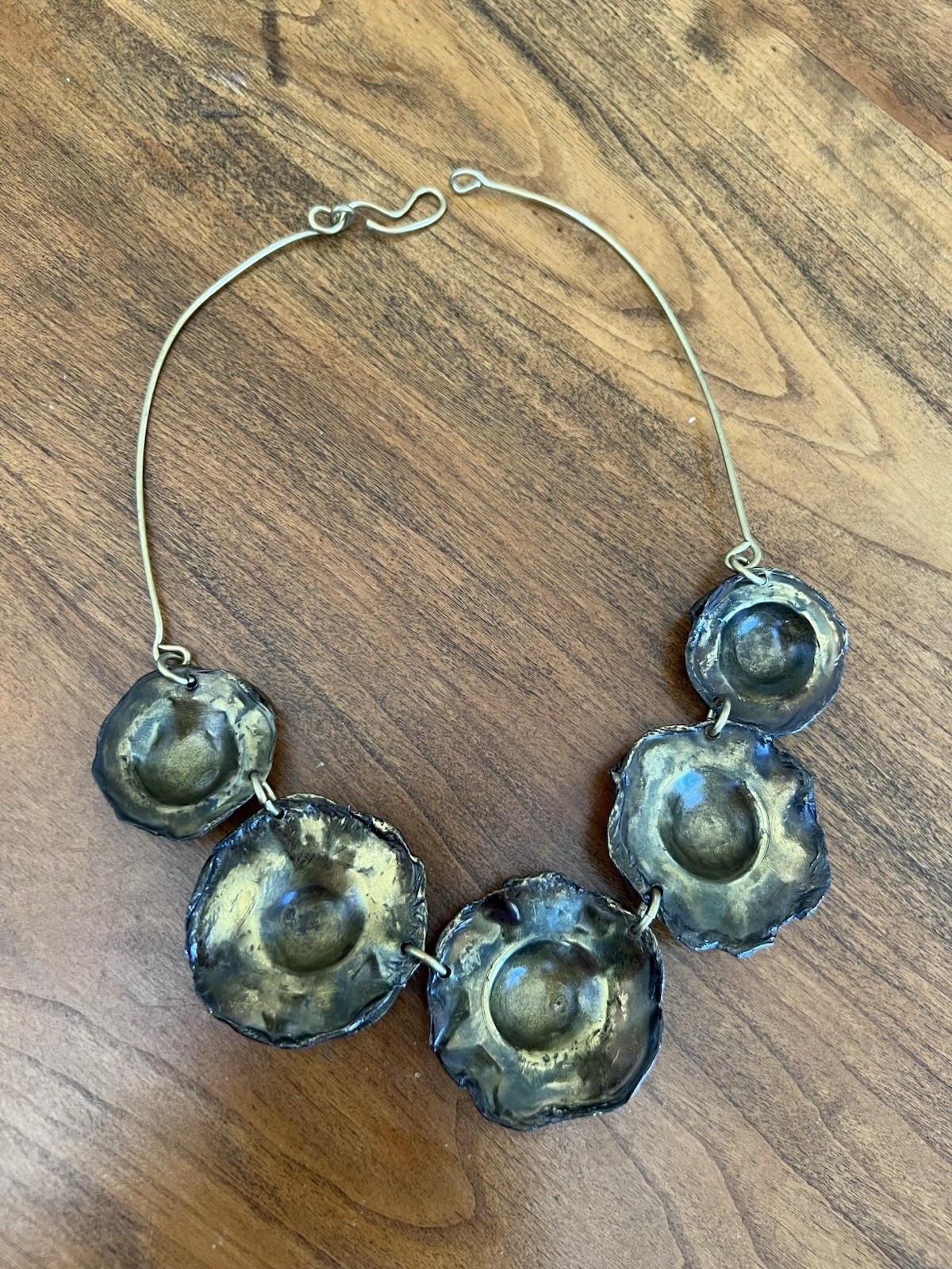 Beautiful Vintage Brutalist Mixed-Metal Necklace