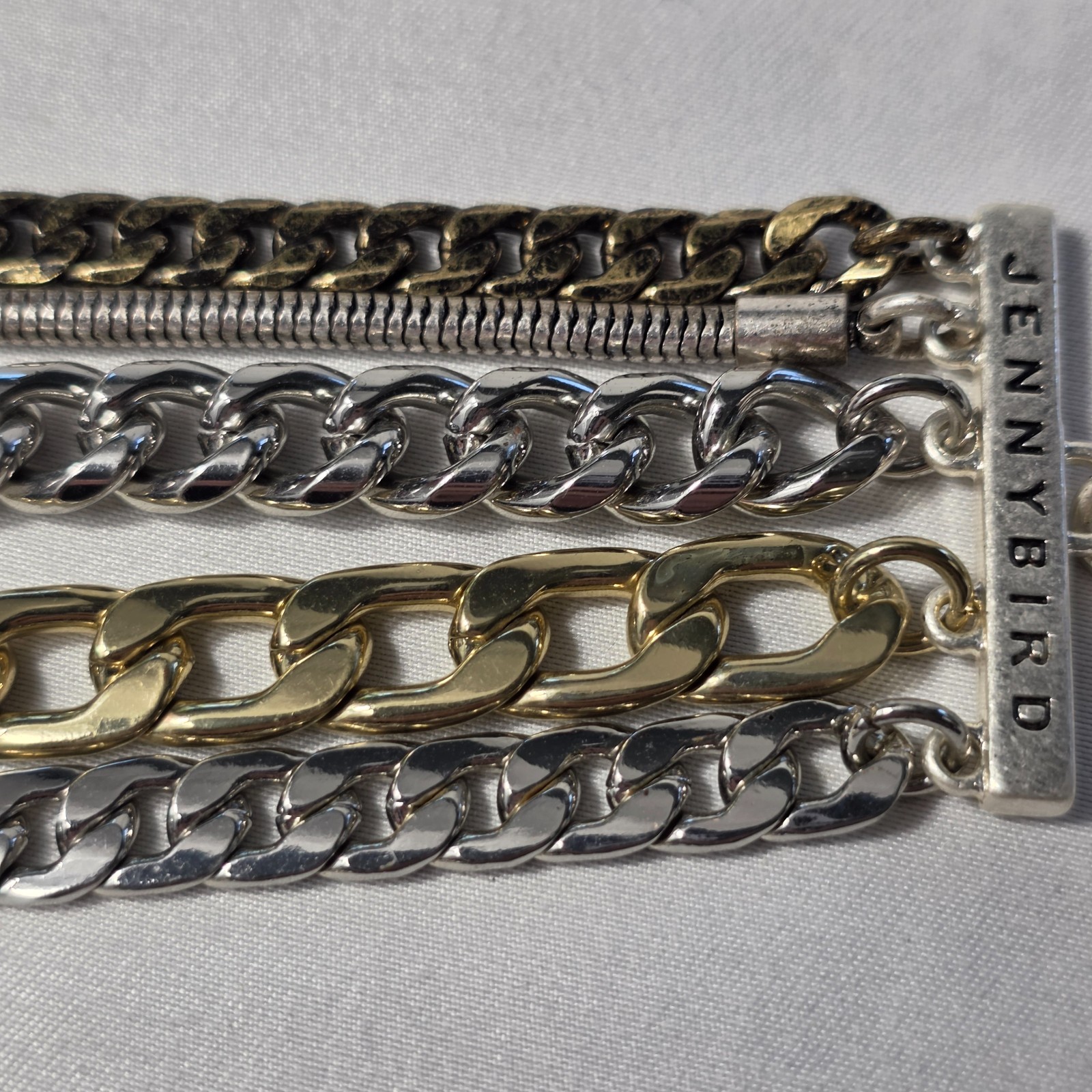 Jenny Bird Austin Multi-Strand Cuff Bracelet Mixed Metals & Chain Styles