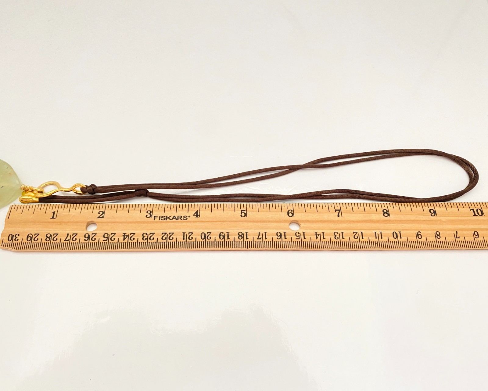 Vintage Chan Luu 925 Sterling Gold Plated Jade Leaf Leather Cord Necklace