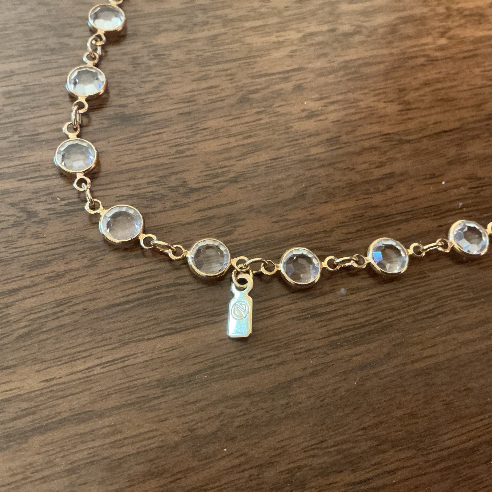 Vintage Swarovski Clear Crystal Gold Tone Long Layering Necklace 32″ Tagged