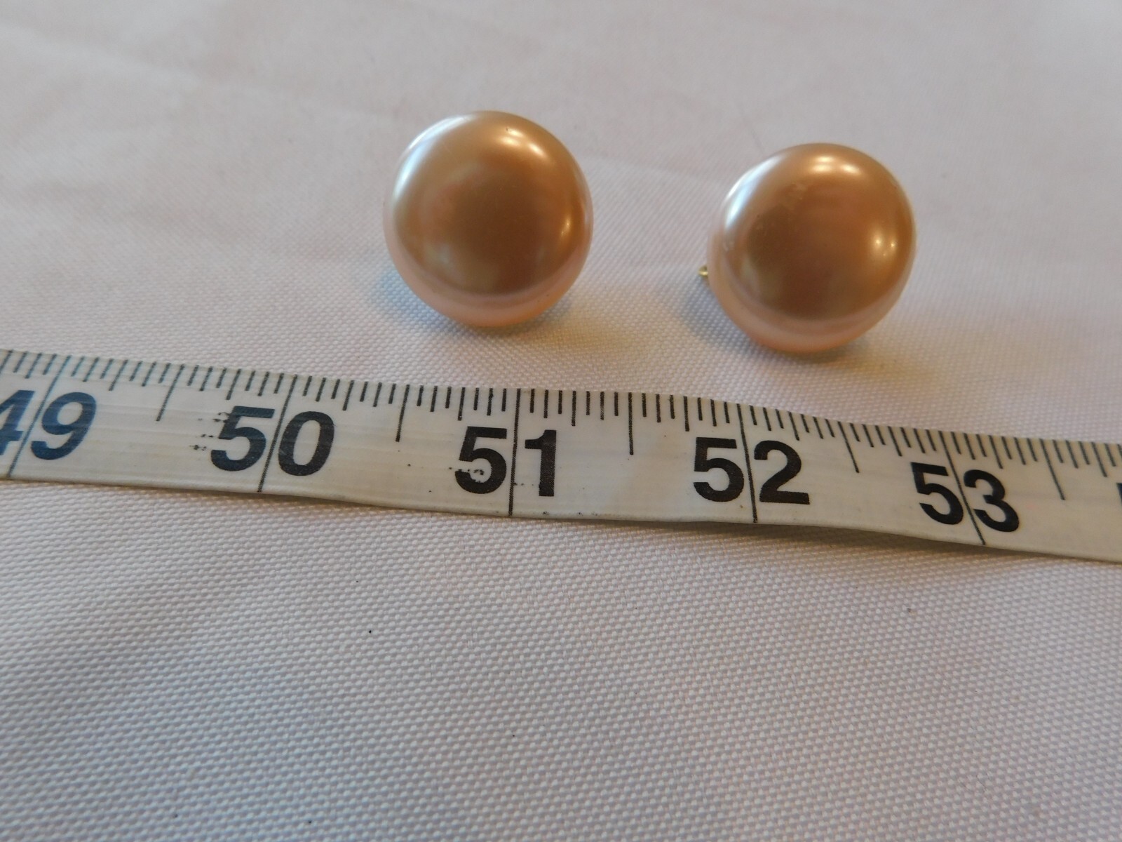 Clip on earrings Round Off White to Lt Pink non pieced ears costume