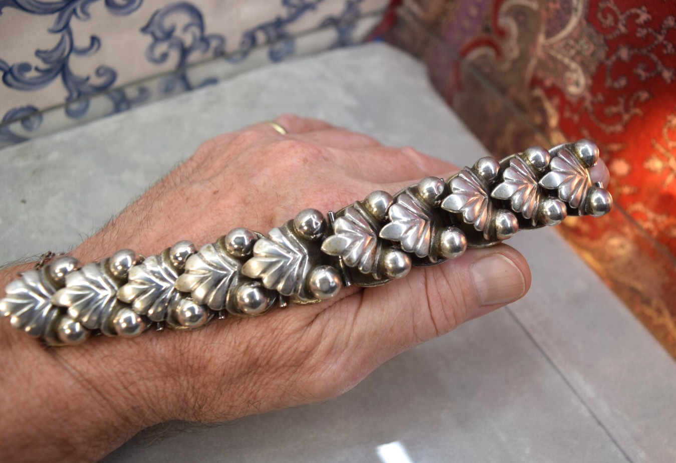 Vintage 980 Sterling Taxco Mexico Bracelet 93 Grams Serafin Moctezuma