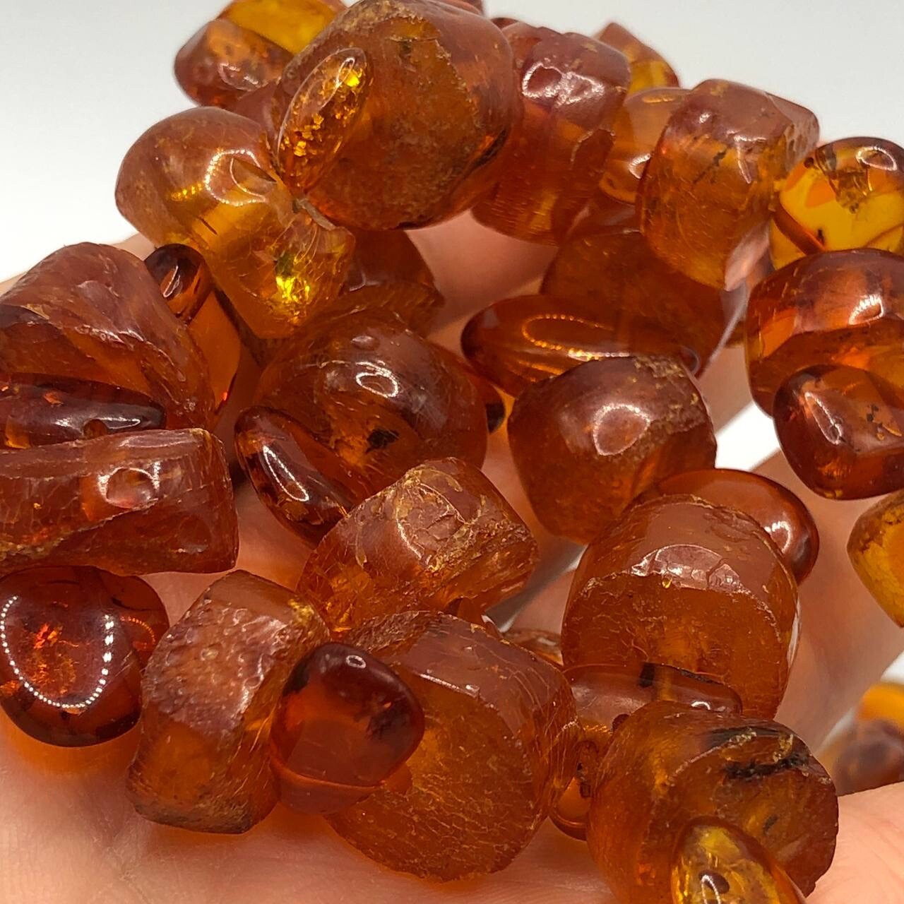 Vintage Soviet Amber Beads Necklace 76 gram