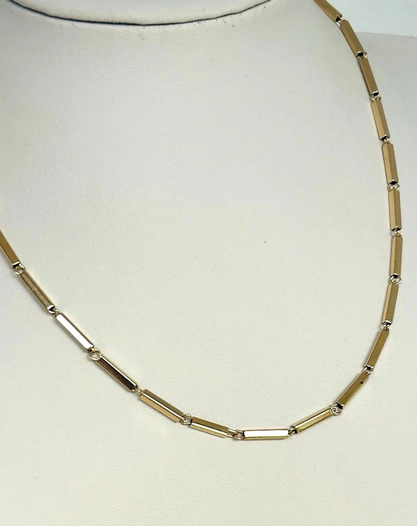 Lovely goldplated bar link chain necklace 18-20″