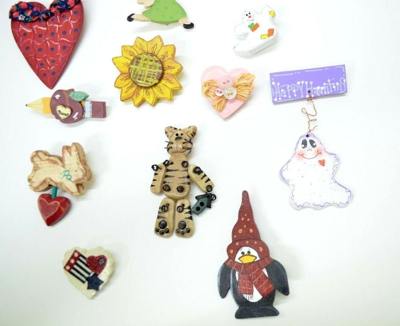 Wooden Brooch Lot Pins Various Random Themes Lapel Hat Bag Gear Collectibles