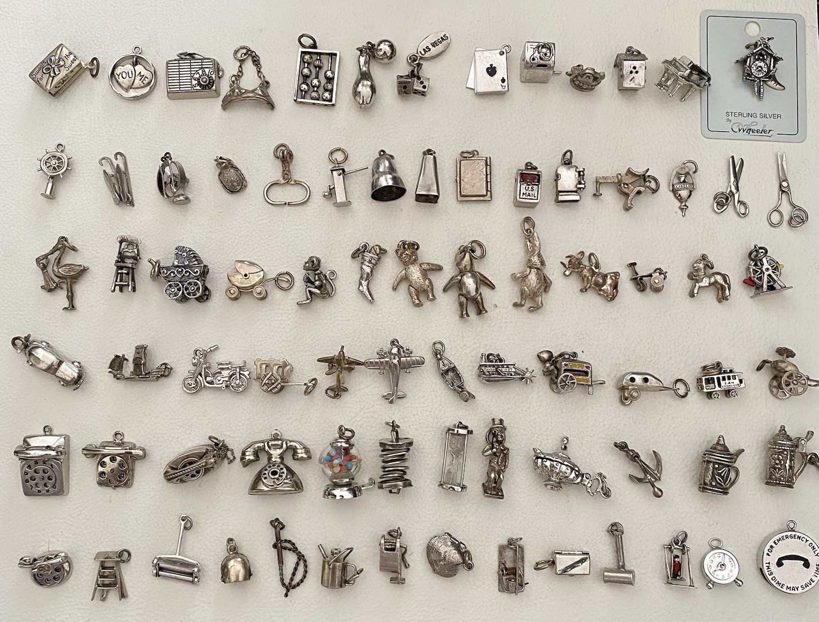 Vintage Sterling Silver Moving Mechanical Articulated Charms YOU CHOOSE
