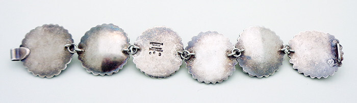 Los Castillo Mexico 7″ Sterling Silver 1-1/8″ Diameter Link Bracelet 50 Grams