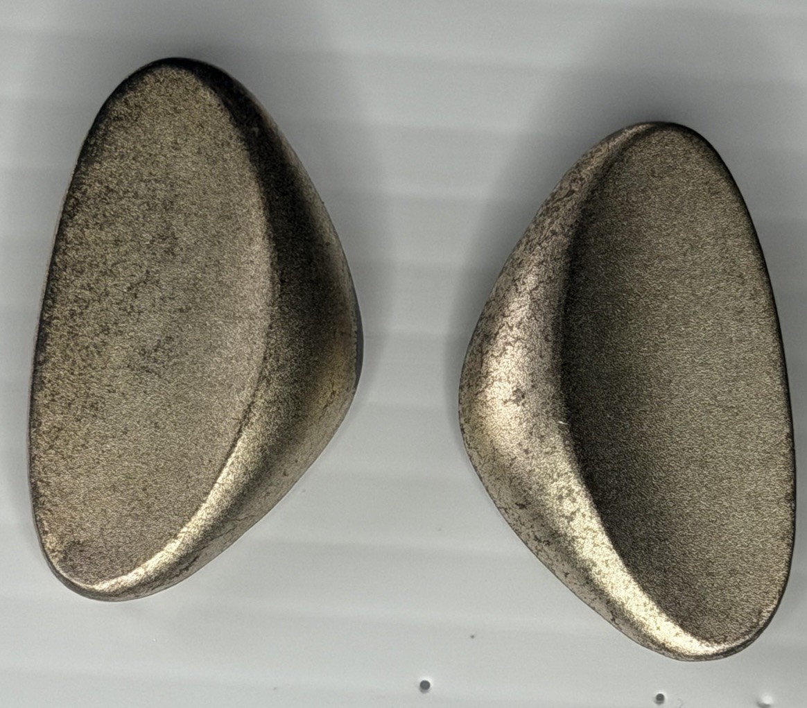 Vintage Pewter Tone Asymmetrical Post Back Earrings Abstract Retro