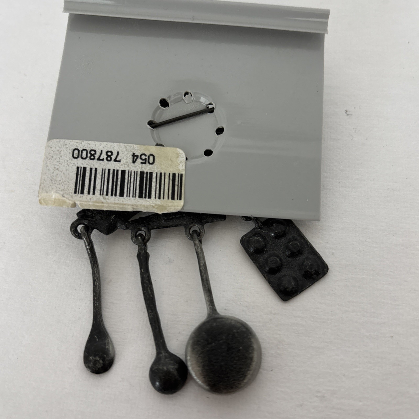 AJC Chef Cook Baker Pin Brooch Pewter 4 Charm Dangle Drop Primavera Vintage K21