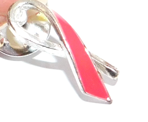 Breast Cancer Awareness Pink Ribbon Silvertone Charm Bracelet