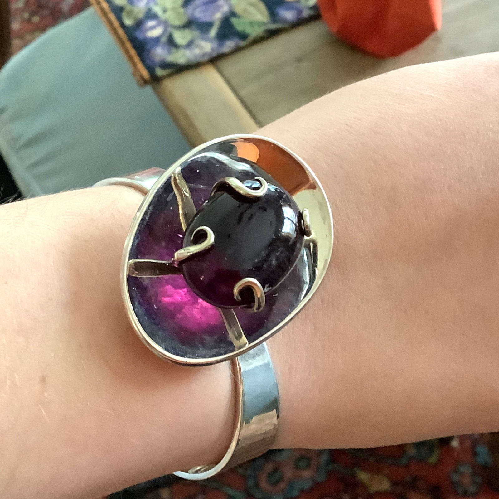 VTG Los Castillo MCM Sterling Silver Bracelet Amethyst?