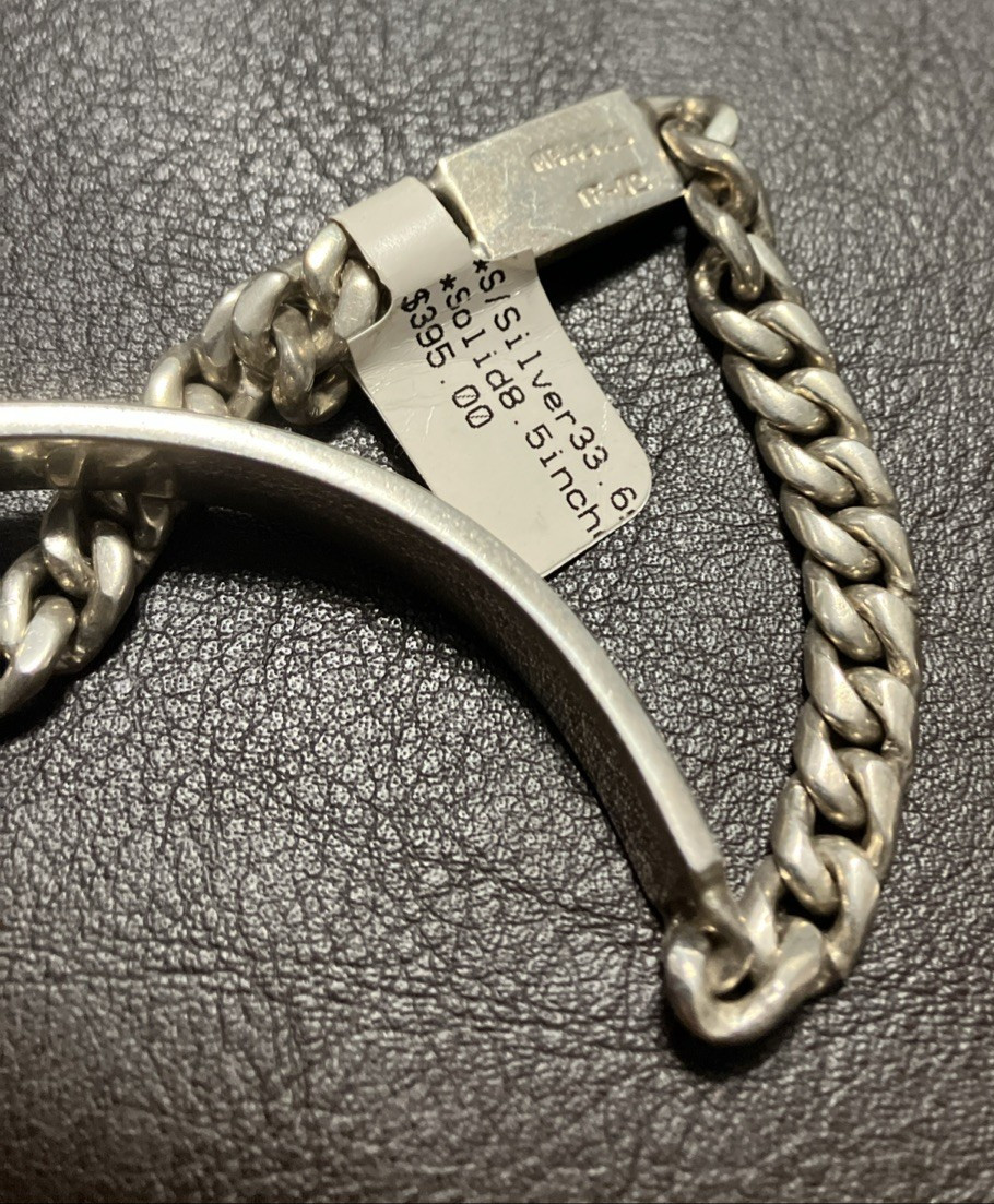 Mexico IF-02 Sterling Silver 925 Cuban ID Bracelet Solid 33 Grams 8.5 Inches