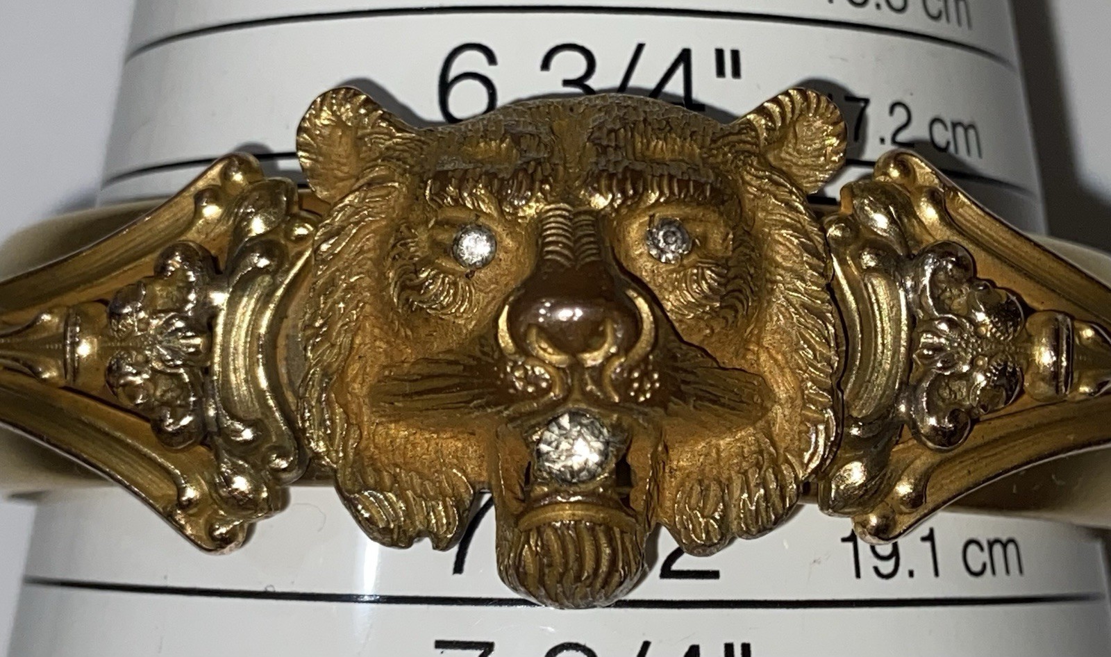 PROVIDENCE STOCK CO. CA. 1908 LION’S HEAD VICTORIAN GOLD FILLED BRACELET-7”WRIST