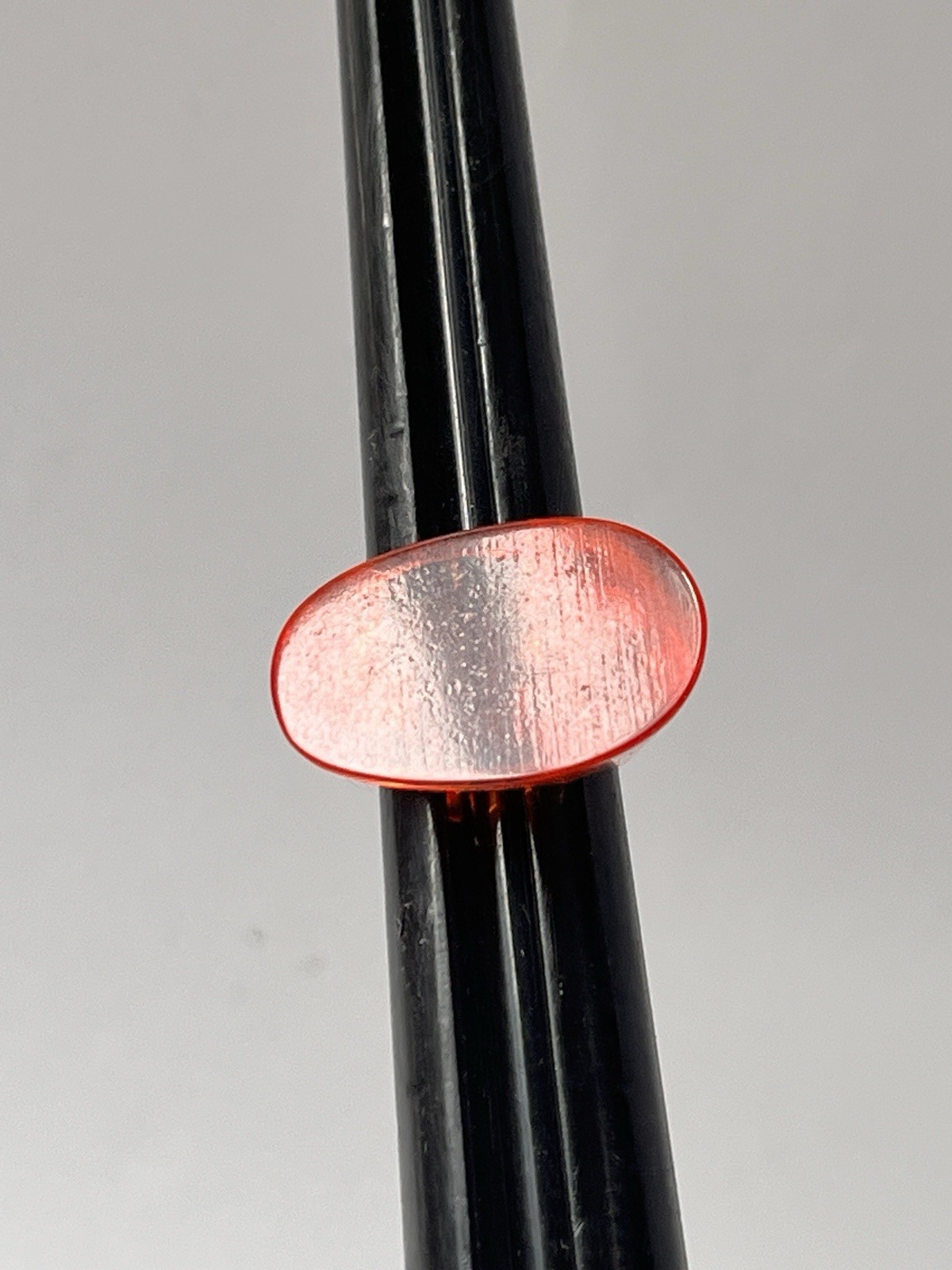 Vintage Lucite Ring Size 5.5 Oval Slanted Modern Chunky Statement Acrylic Orange