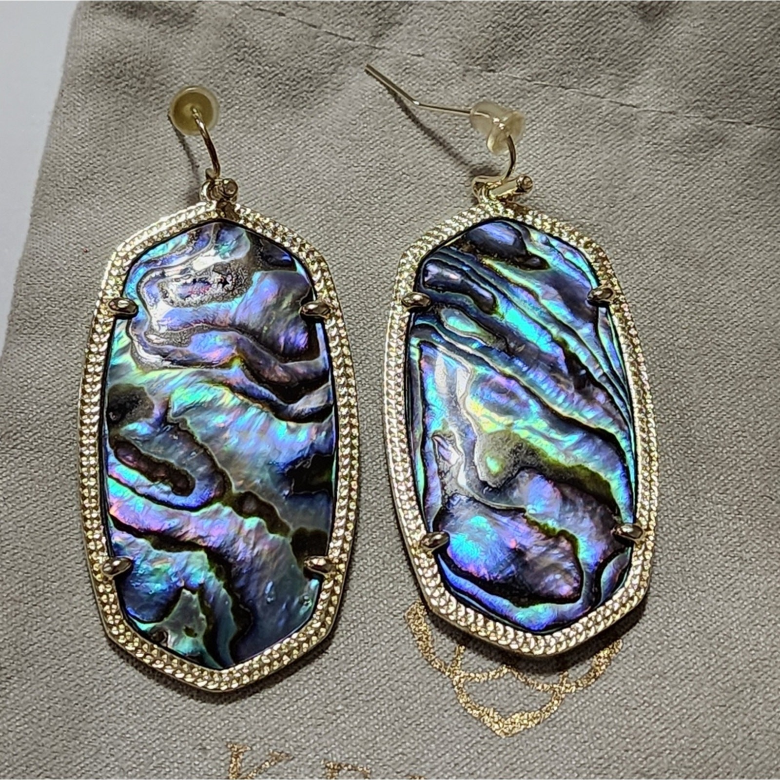 Kendra Scott Gold and Abalone Gorgeous Hand Picked Stones Danielle Earrings