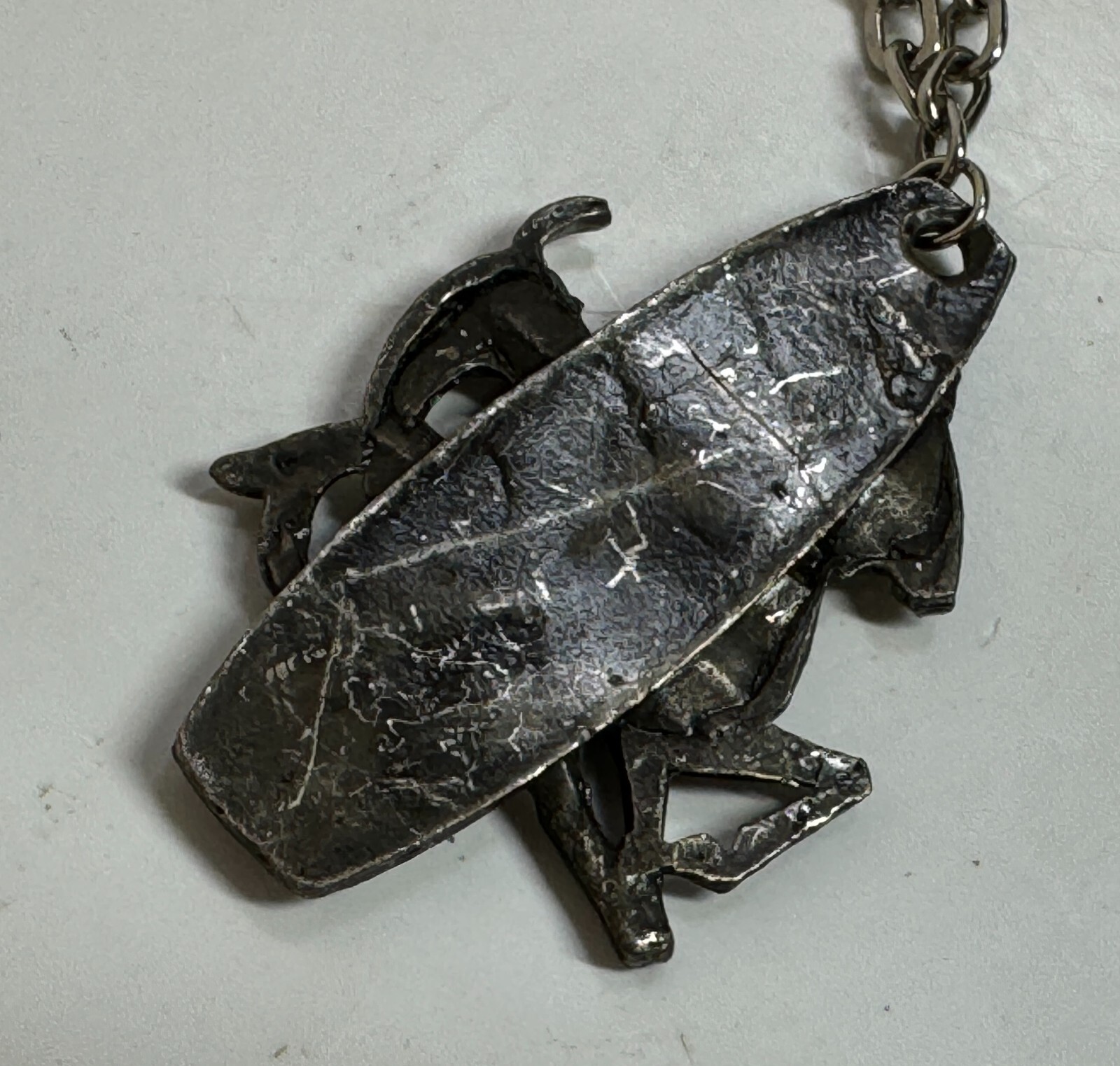 Vintage Cast Pewter? White Metal Capricorn Astrology Sea Goat Pendant Necklace