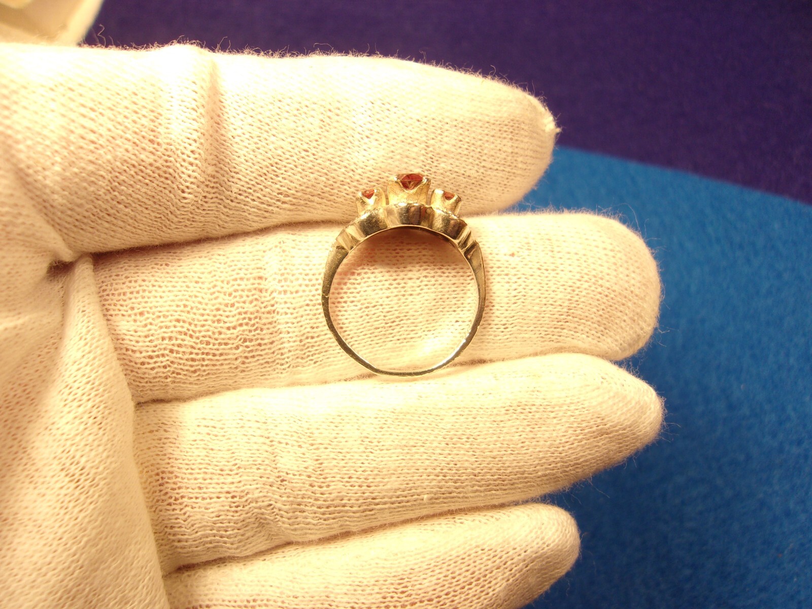 #4 of 6, SUPERB OLDER VTG LADY’S STERLING SLVER, ORANGE GARNET & MARCASITE RING