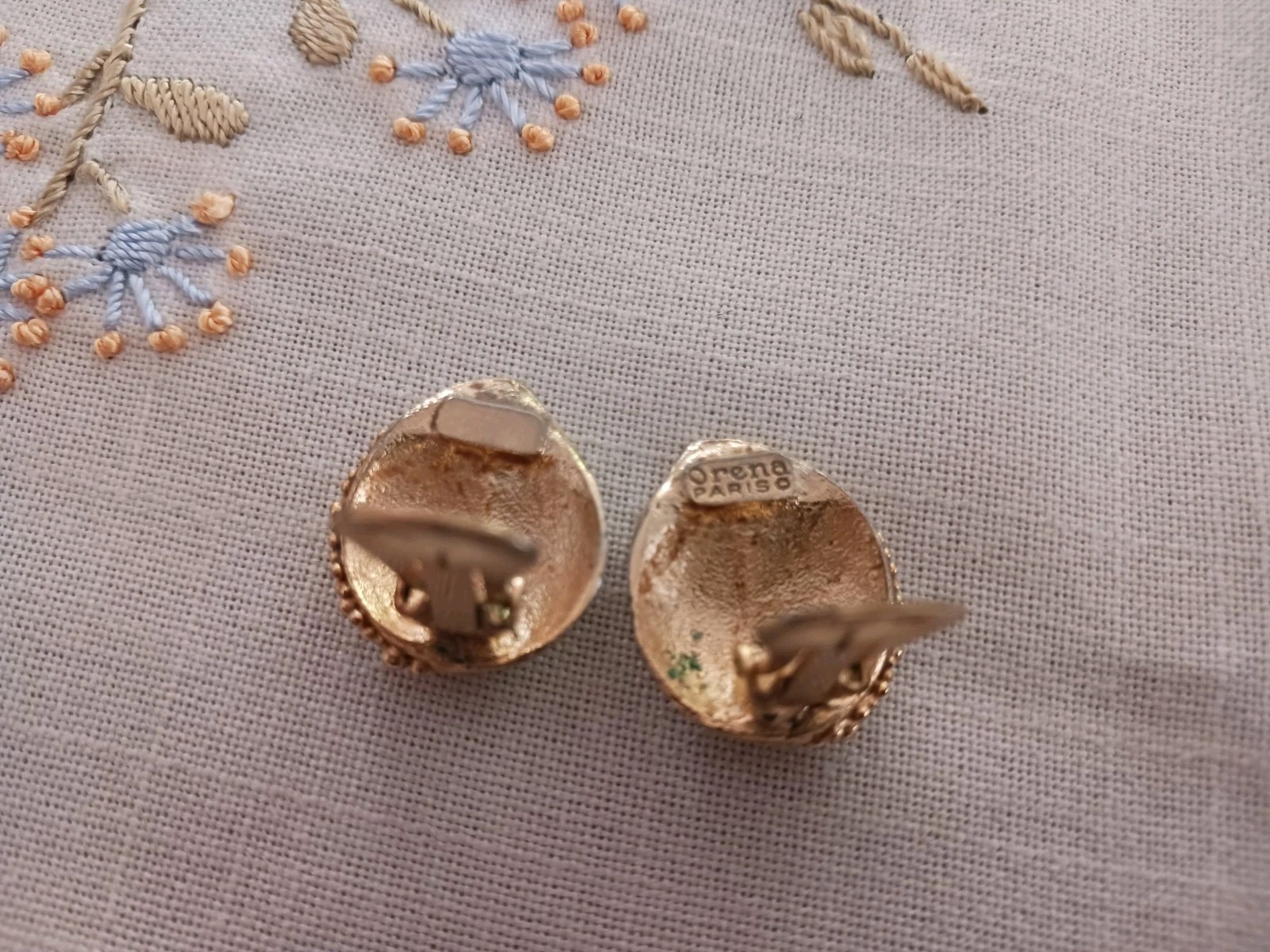 Clip Earrings Signed ORENA PARIS. Beautiful Clips Good