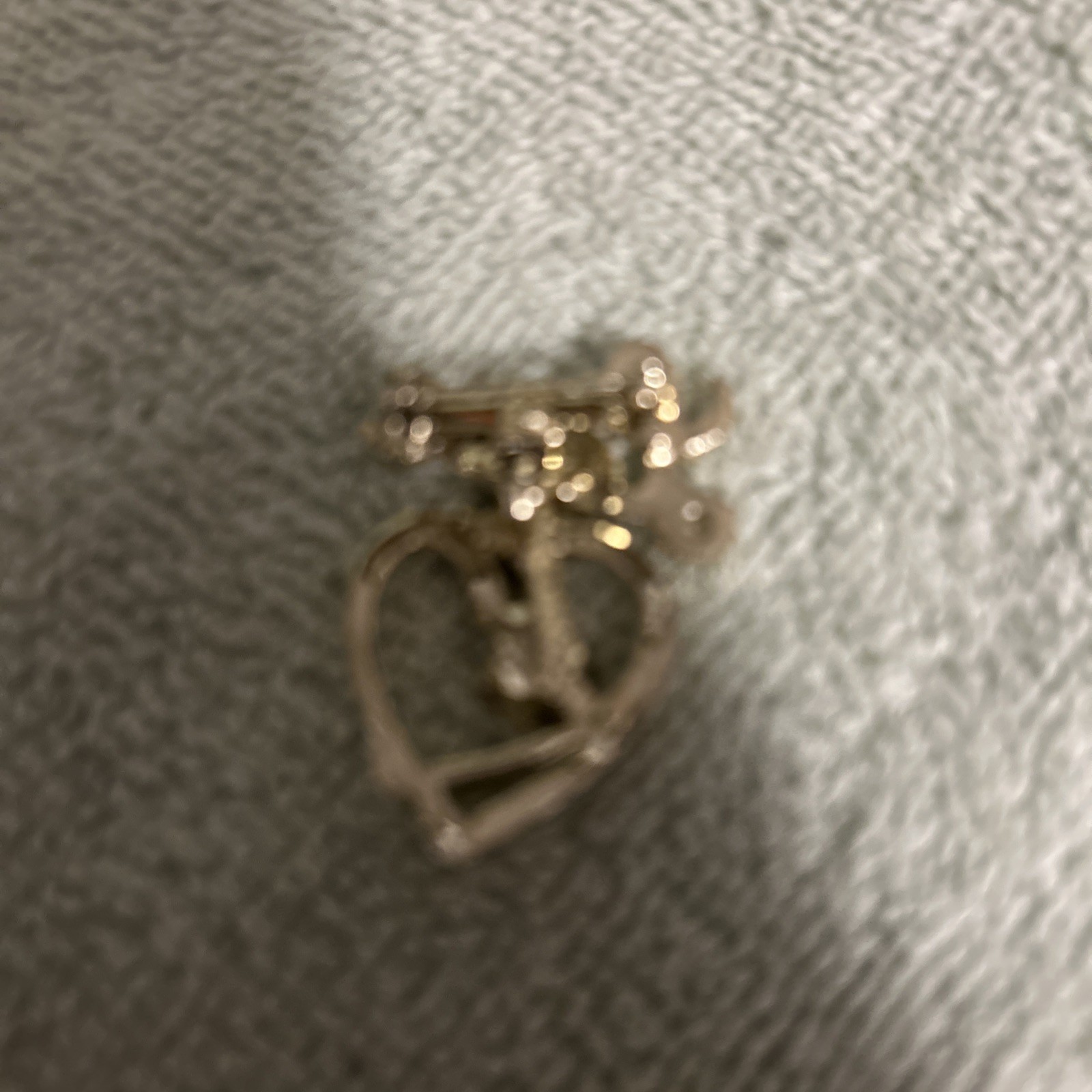 Vintage GERRY’S Love, Heart Pin, Gold Tone Metal, Enamel Flower and Crystal