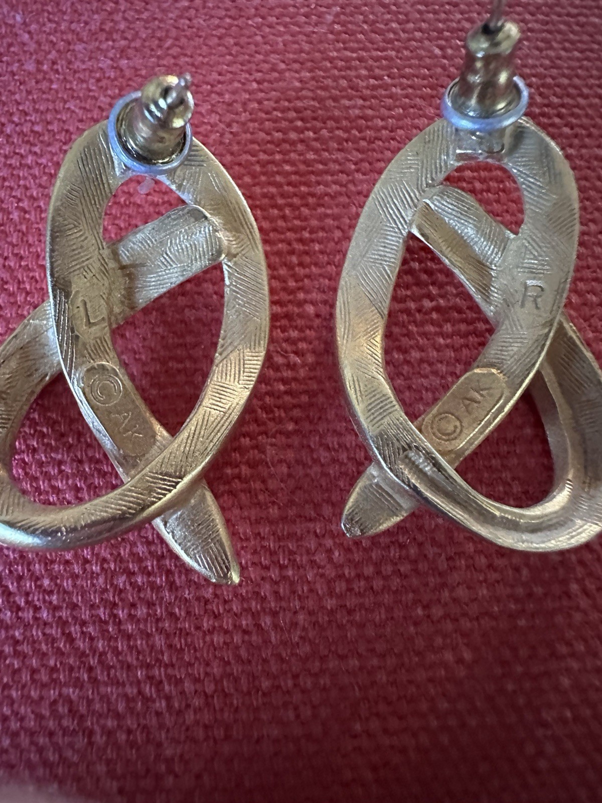 Monet Vintage Gold Tone Knot Screw Back Earrings Fashion Jewelry Signed AK