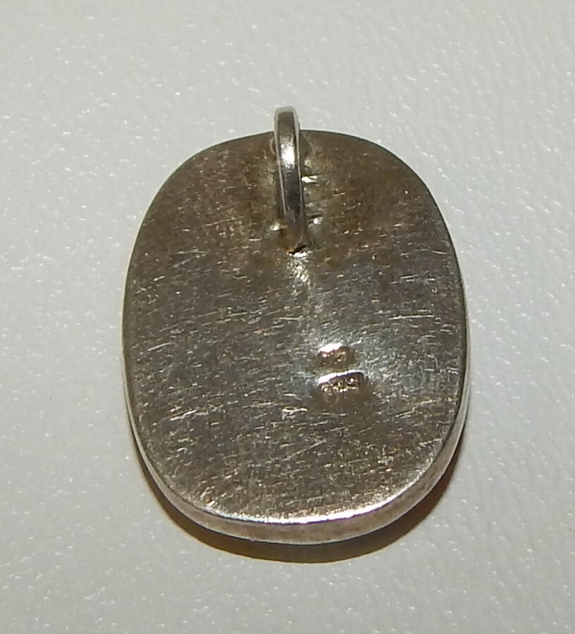 Vintage 925 Sterling Silver Mother-of-Pearl Coral & Marcasite Southwest Pendant