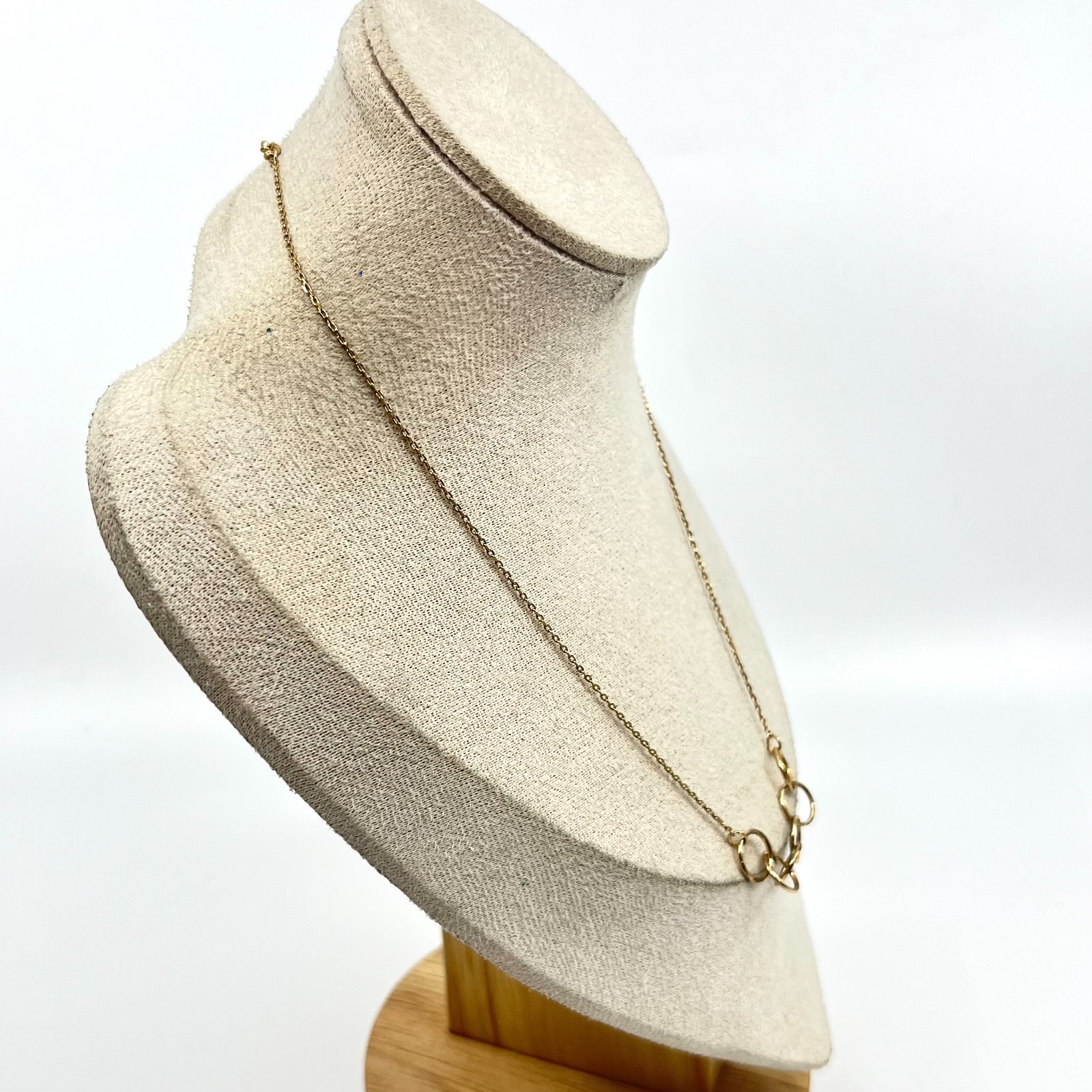 Vintage Y2K Chico’s Gold Tone Interlocking Circle Link Chain Minimalist Necklace
