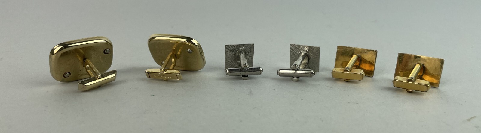 VTG LOT Of 3 Gold Silver Plate metal cufflinks MIXED LOT, m3