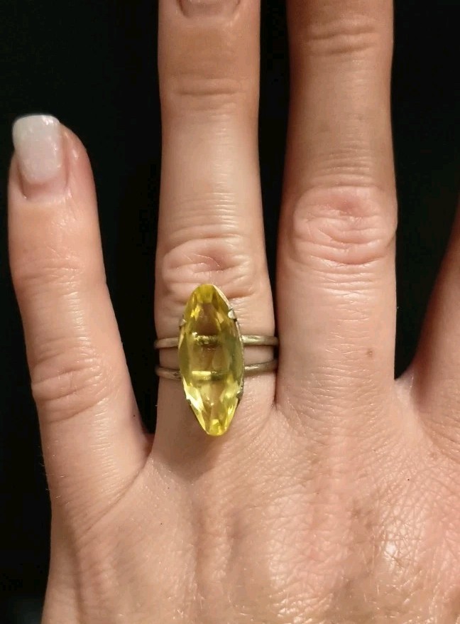 Vintage Gilt Silver Engagement Ring 875 soviet Women’s Jewelry