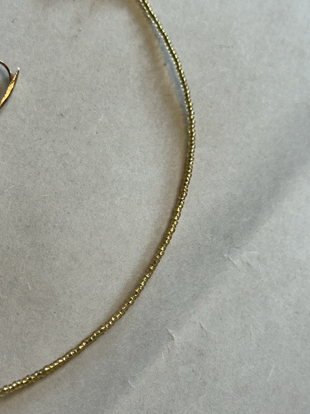 VTG Handmade Pale Lavender Pendant Necklace W/Gold-Toned Beaded Chain & Earrings