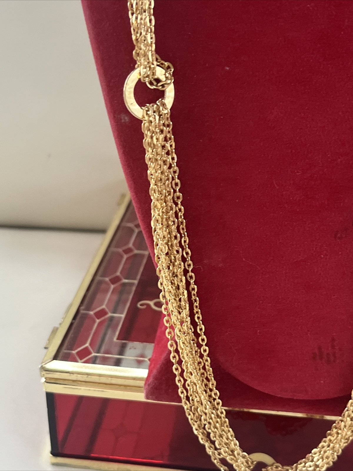 Vintage Extra Long Multi chain Mesh Tassel Fish Hook Clasp Dangle Double Reverse