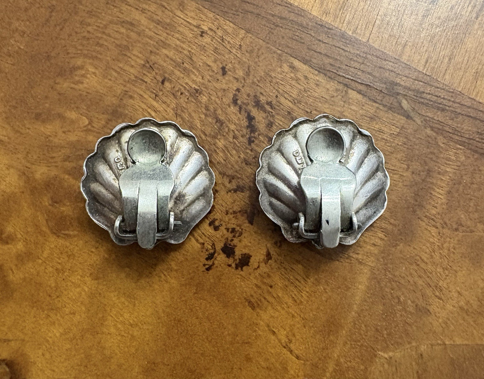 VTG 1930s Sterling Bernard Instone Art Deco Figural Cornish Pixie Shell Earrings
