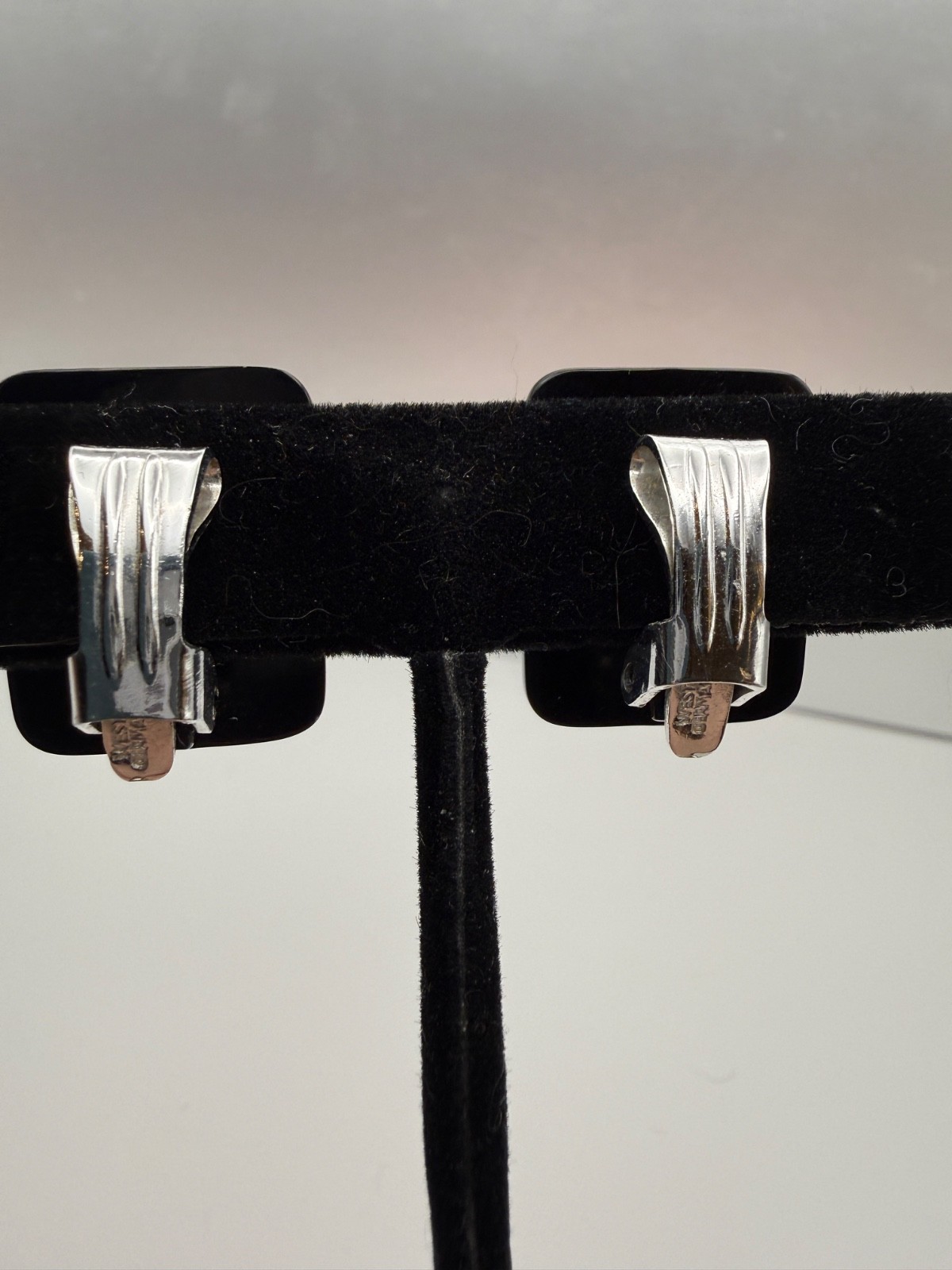 Vintage West Germany clip on earrings Art Deco Revival 1960s MCM 1960s